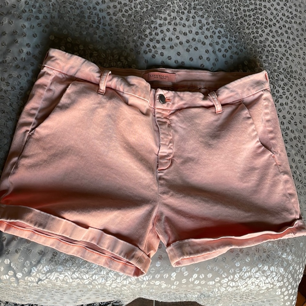 Peach Liverpool shorts.